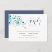 Antwoordkaart RSVP Kaarten met Waterverf Orchidee  (Voorkant / Achterkant)