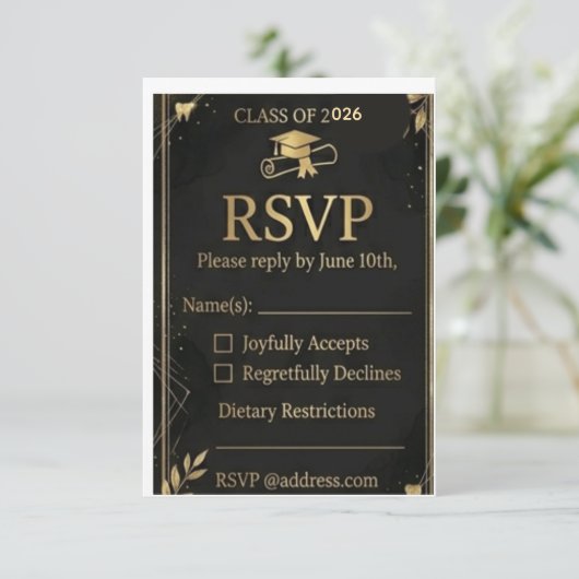 Antwoordkaart RSVP Kaartje (Staand voorkant)