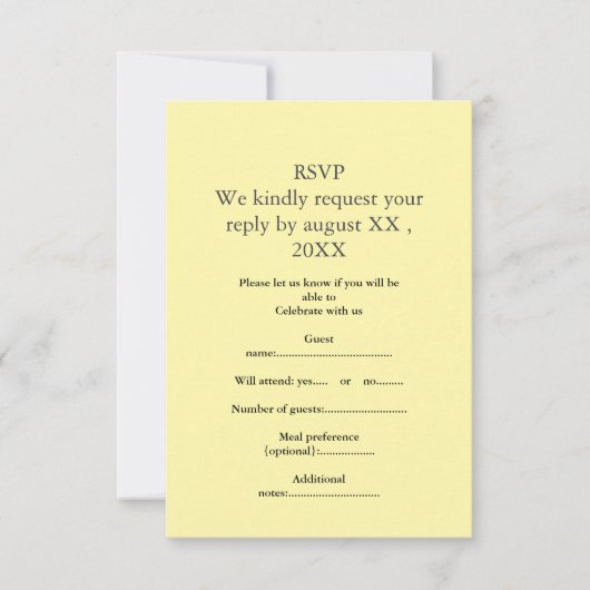 Antwoordkaart RSVP Kaartje (Voorkant)