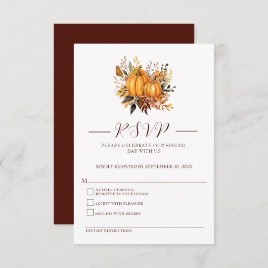 Antwoordkaart RSVP Kaartje (Voorkant / Achterkant)