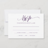 Antwoordkaart RSVP | Luxe Calligraphy (Pruim) Kaart (Voorkant)