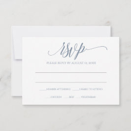 Antwoordkaart RSVP | Luxe kalligrafie (Stofblauw) Kaartje