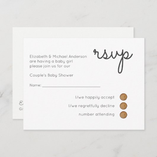 Antwoordkaart RSVP Uitnodiging Briefkaart (Voorkant / Achterkant)