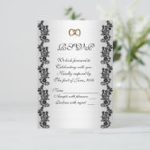 Antwoordkaart RSVP zwart en wit Kaartje (Staand voorkant)