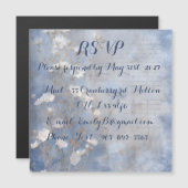 Antwoordkaart Rustic Blue Magnetische Uitnodiging (Voorkant / Achterkant)