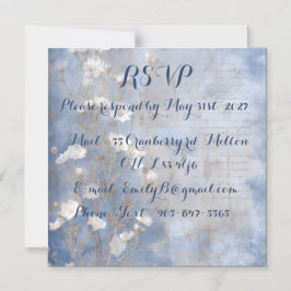 Antwoordkaart Rustic Blue Magnetische Uitnodiging
