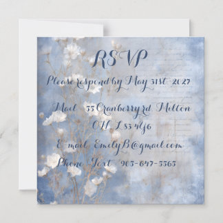 Antwoordkaart Rustic Blue Magnetische Uitnodiging
