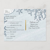 Antwoordkaart Strand Koraalrif Zeeschelp & Zeester Uitnodiging Briefkaart (Achterkant)