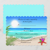 Antwoordkaart 'Strand met kleurrijke zeesterren' Kaart (Voorkant / Achterkant)