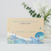 Antwoordkaart Strandbruiloft Kaart (Staand voorkant)