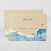 Antwoordkaart Strandbruiloft Kaart (Voorkant / Achterkant)