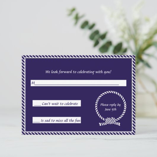 Antwoordkaart Trouwen RSVP Kaartje (Staand voorkant)