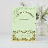 Antwoordkaart Trouwfeest met Bloemmotief RSVP Kaartje (Staand voorkant)