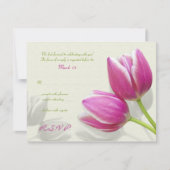 Antwoordkaart Trouwuitnodiging Roze Tulp RSVP Kaartje (Voorkant)
