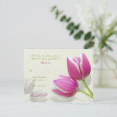 Antwoordkaart Trouwuitnodiging Roze Tulp RSVP Kaartje (Staand voorkant)