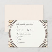 Antwoordkaart van gebrandschilderd glas met maalti RSVP kaartje (Voorkant / Achterkant)