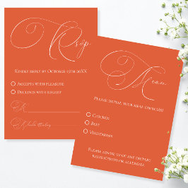 Antwoordkaart Verona Sunset met keuze voor diner RSVP Kaartje