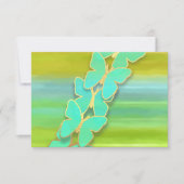 Antwoordkaart Vlinder Blauw Groen Geel Waterverf Kaart (Voorkant)