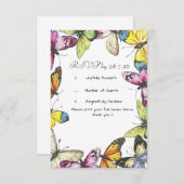 Antwoordkaart Vlinder Bruiloft  RSVP Kaartje (Voorkant / Achterkant)