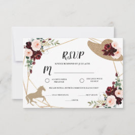 Antwoordkaart voor bruidsfeest met paardenrace Der RSVP Kaartje