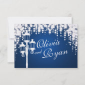 Antwoordkaart voor bruiloft met glanzende lantaarn RSVP kaartje (Achterkant)