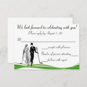 Antwoordkaart voor golf / golfkoppel RSVP (Voorkant / Achterkant)