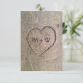 Antwoordkaart voor Heart Carved in Tree RSVP (Staand voorkant)