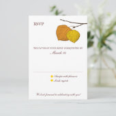 Antwoordkaart voor Herfst Aspen Paar RSVP (Staand voorkant)