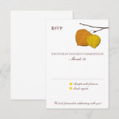 Antwoordkaart voor Herfst Aspen Paar RSVP (Voorkant / Achterkant)
