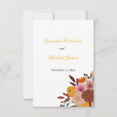 Antwoordkaart voor herfstbloem wit RSVP (Achterkant)