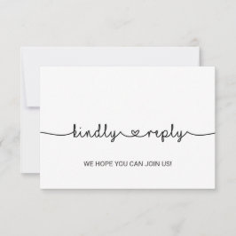 Antwoordkaart voor Love Hearts Menu Keuze