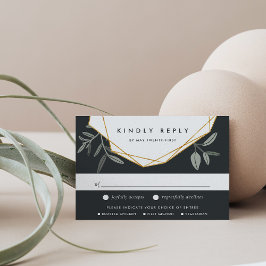 Antwoordkaart voor olijfblad met entree-opties RSVP kaartje