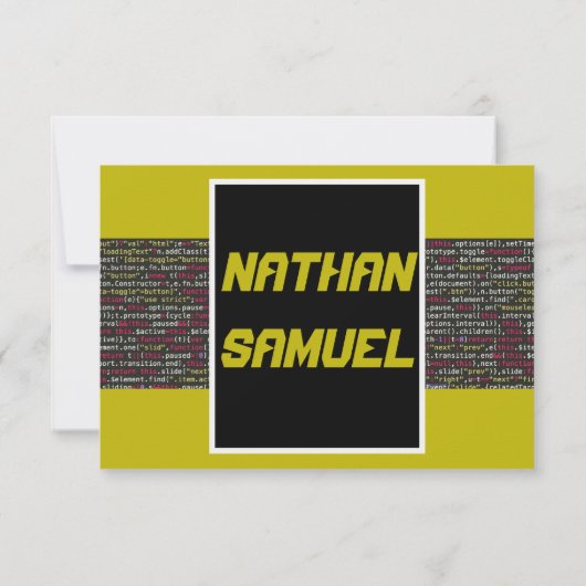 Antwoordkaart voor programmeursfeest kaart (Achterkant)