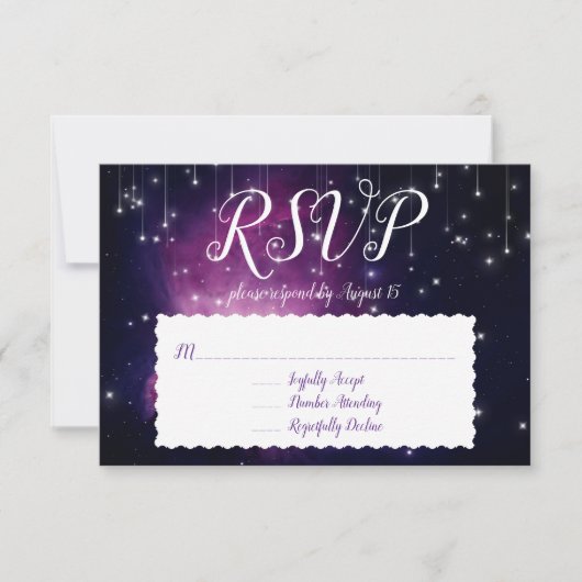 Antwoordkaart voor Purple Galaxy Celestial Stars R Kaart (Voorkant)