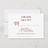 Antwoordkaart voor romantische vintage-bloemige br RSVP kaartje (Achterkant)