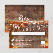 Antwoordkaart voor Rustic Fall in Love Kaart (Voorkant / Achterkant)