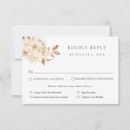 Antwoordkaart voor rustieke herfsttrouw kaart (Voorkant)