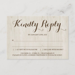 Antwoordkaart voor rustieke uitnodiging