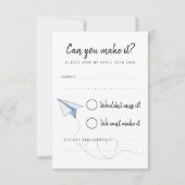 Antwoordkaart voor trouw-RSVP 'Koffer pakken' RSVP Kaartje (Voorkant)