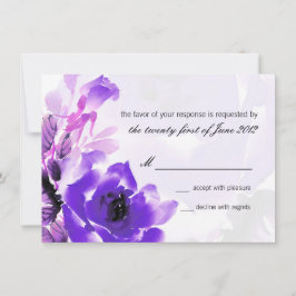 Antwoordkaart voor trouw RSVP Purple Rose Kaartje
