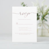 Antwoordkaart voor trouwfeest roze script kaart (Staand voorkant)