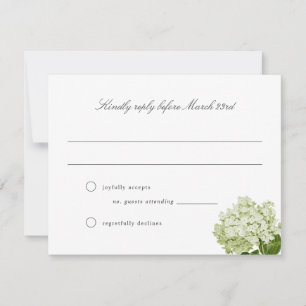 Antwoordkaart voor Trouwfeest Witte Hortensia Gran RSVP Kaartje