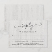 Antwoordkaart voor uitnodiging | Rustieke Romantie (Voorkant / Achterkant)