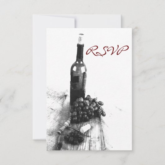 Antwoordkaart voor wijn diner RSVP kaartje (Voorkant)