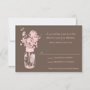 Antwoordkaart Wilde Bloemen & Metselpot RSVP Kaartje