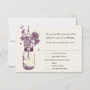Antwoordkaart  Wilde Bloemen & Metselpot RSVP Kaartje