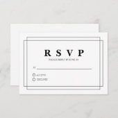 Antwoordkaart Wit Met Rand RSVP Kaartje (Voorkant / Achterkant)
