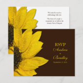 Antwoordkaart Zonnebloem Bruiloft RSVP Kaartje (Voorkant / Achterkant)