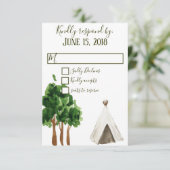 Antwoordkaarten 'Into The Forest' RSVP Kaartje (Staand voorkant)