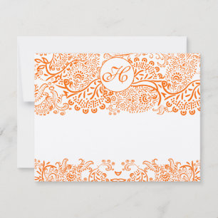 Antwoordkaarten-Liefdesvogels Oranje Koraal Whimsi RSVP Kaartje